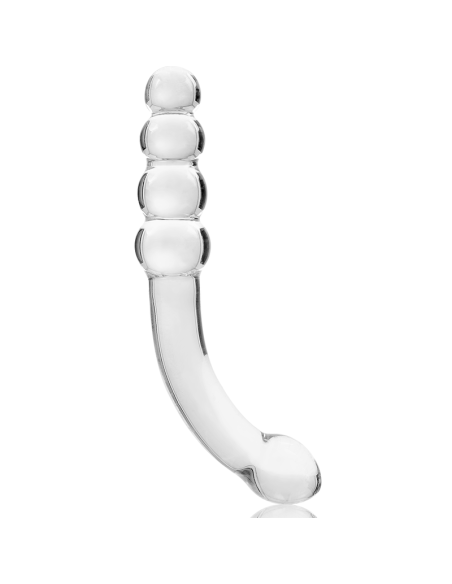 NEBULA SERIES BY IBIZA - MODEL 14 DILDO BOROSILICATE GLASS CLEAR 18.5 CM -O- 3 CM