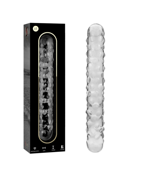 NEBULA SERIES BY IBIZA - MODEL 15 DILDO BOROSILICATE GLASS CLEAR 18.5 CM -O- 3 CM