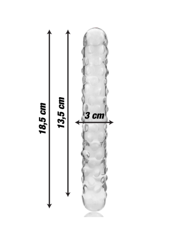 NEBULA SERIES BY IBIZA - MODEL 15 DILDO BOROSILICATE GLASS CLEAR 18.5 CM -O- 3 CM