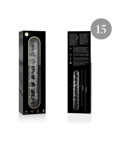 NEBULA SERIES BY IBIZA - MODEL 15 DILDO BOROSILICATE GLASS CLEAR 18.5 CM -O- 3 CM