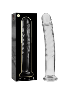 NEBULA SERIES BY IBIZA - MODEL 16 DILDO BOROSILICATE GLASS CLEAR 18.5 CM -O- 3 CM