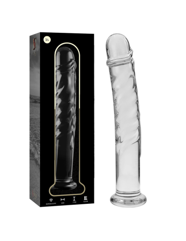 NEBULA SERIES BY IBIZA - MODEL 16 DILDO BOROSILICATE GLASS CLEAR 18.5 CM -O- 3 CM
