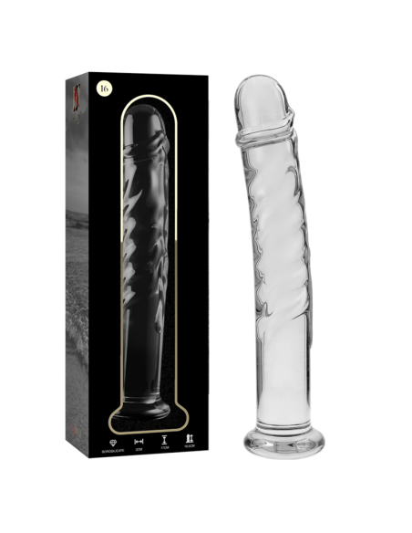 NEBULA SERIES BY IBIZA - MODEL 16 DILDO BOROSILICATE GLASS CLEAR 18.5 CM -O- 3 CM