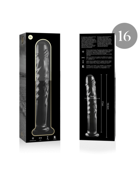 NEBULA SERIES BY IBIZA – 16 modelio dildo, borosilikatinis stiklas, skaidrus, 18,5 cm, 0–3 cm