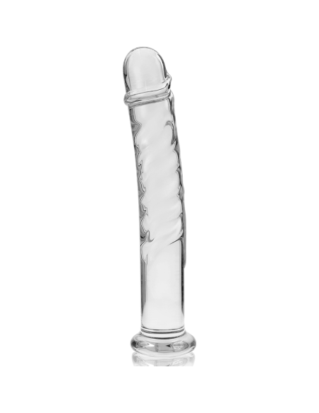 NEBULA SERIES BY IBIZA - MODEL 16 DILDO BOROSILICATE GLASS CLEAR 18.5 CM -O- 3 CM