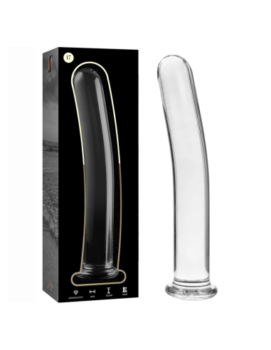 NEBULA SERIES BY IBIZA - MODEL 17 DILDO BOROSILICATE GLASS CLEAR 18.5 CM -O- 3 CM
