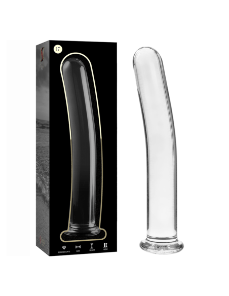 NEBULA SERIES BY IBIZA - MODEL 17 DILDO BOROSILICATE GLASS CLEAR 18.5 CM -O- 3 CM