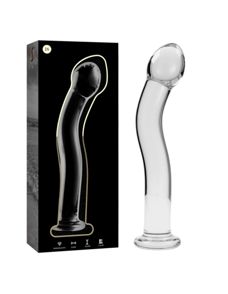 NEBULA SERIES BY IBIZA - MODEL 18 DILDO BOROSILICATE GLASS CLEAR 18.5 CM -O- 3.5 CM