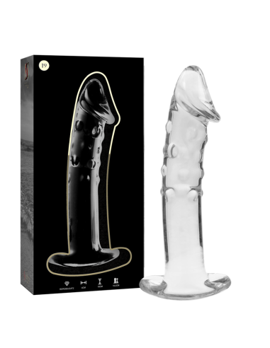NEBULA SERIES BY IBIZA - MODEL 19 DILDO BOROSILICATE GLASS CLEAR 18.5 CM -O- 4 CM