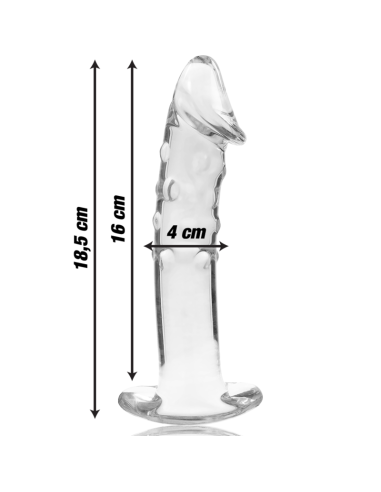 NEBULA SERIES BY IBIZA - MODEL 19 DILDO BOROSILICATE GLASS CLEAR 18.5 CM -O- 4 CM