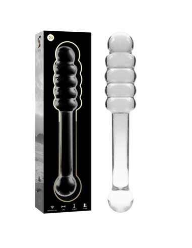 NEBULA SERIES BY IBIZA - MODEL 20 DILDO BOROSILICATE GLASS CLEAR 20.5 CM -O- 3 CM