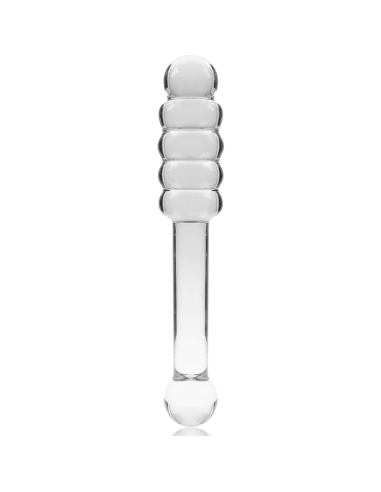 NEBULA SERIES BY IBIZA - MODEL 20 DILDO BOROSILICATE GLASS CLEAR 20.5 CM -O- 3 CM