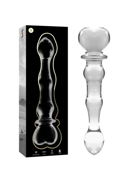 NEBULA SERIES BY IBIZA - MODEL 21 DILDO BOROSILICATE GLASS CLEAR 20.5 CM -O- 3.5 CM