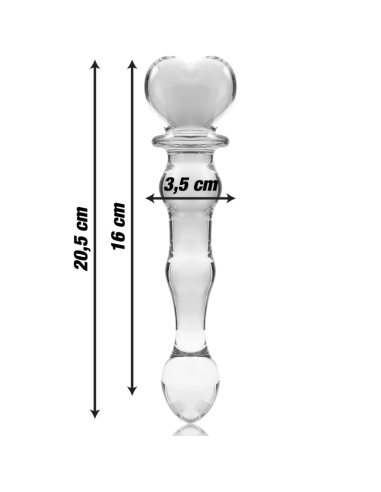NEBULA SERIES BY IBIZA - MODEL 21 DILDO BOROSILICATE GLASS CLEAR 20.5 CM -O- 3.5 CM