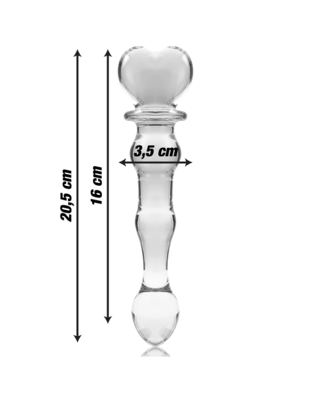 NEBULA SERIES BY IBIZA - MODEL 21 DILDO BOROSILICATE GLASS CLEAR 20.5 CM -O- 3.5 CM