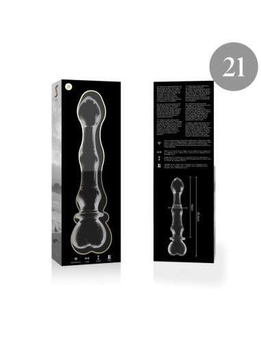 NEBULA SERIES BY IBIZA - MODEL 21 DILDO BOROSILICATE GLASS CLEAR 20.5 CM -O- 3.5 CM