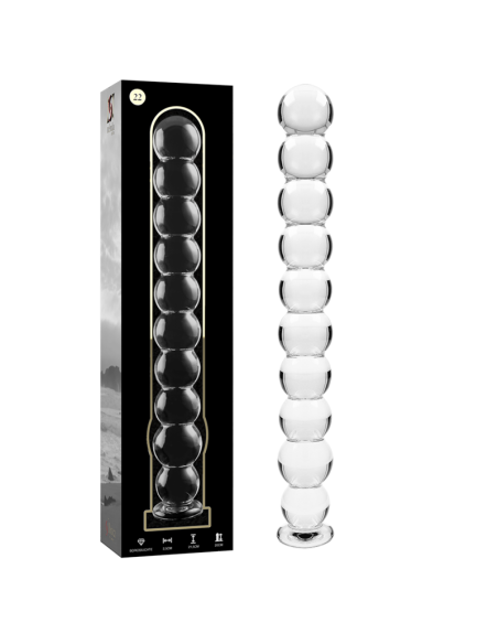 NEBULA SERIES BY IBIZA - MODEL 22 DILDO BOROSILICATE GLASS CLEAR 21.5 CM -O- 2.5 CM