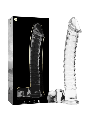 NEBULA SERIES BY IBIZA – 23 modelio dildo, borosilikatinis stiklas, skaidrus, 21,5 cm, 0–4 cm