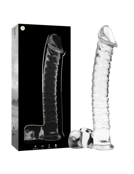 NEBULA SERIES BY IBIZA - MODEL 23 DILDO BOROSILICATE GLASS CLEAR 21.5 CM -O- 4 CM