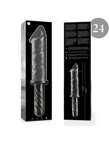 NEBULA SERIES BY IBIZA - MODEL 24 DILDO BOROSILICATE GLASS CLEAR 28.5 CM -O- 5 CM