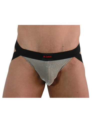 BURN - 001 JOCK SHINY BEIGE - BLACK S