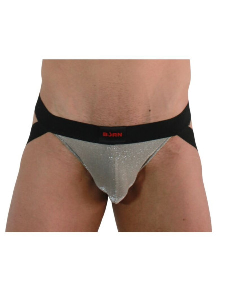 BURN - 001 JOCK SHINY BEIGE - BLACK S