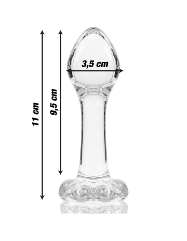 NEBULA SERIES BY IBIZA - MODEL 2 ANAL PLUG BOROSILICATE GLASS CLEAR 11 CM -O- 3.5 CM