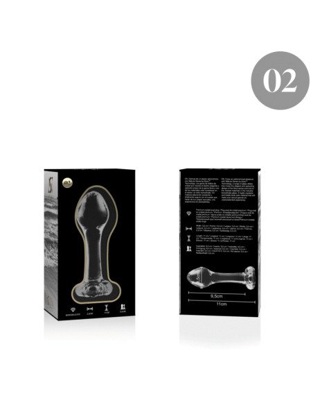 NEBULA SERIES BY IBIZA - MODEL 2 ANAL PLUG BOROSILICATE GLASS CLEAR 11 CM -O- 3.5 CM