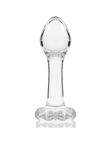 NEBULA SERIES BY IBIZA - MODEL 2 ANAL PLUG BOROSILICATE GLASS CLEAR 11 CM -O- 3.5 CM