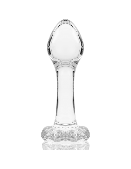 NEBULA SERIES BY IBIZA - MODEL 2 ANAL PLUG BOROSILICATE GLASS CLEAR 11 CM -O- 3.5 CM