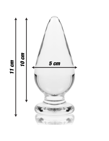 NEBULA SERIES BY IBIZA - MODEL 4 ANAL PLUG BOROSILICATE GLASS CLEAR 11 CM -O- 5 CM