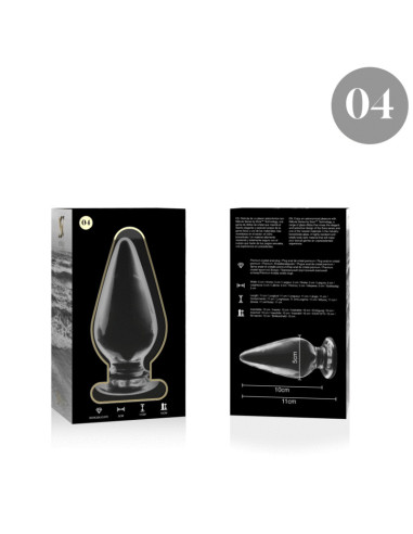 NEBULA SERIES BY IBIZA - MODEL 4 ANAL PLUG BOROSILICATE GLASS CLEAR 11 CM -O- 5 CM
