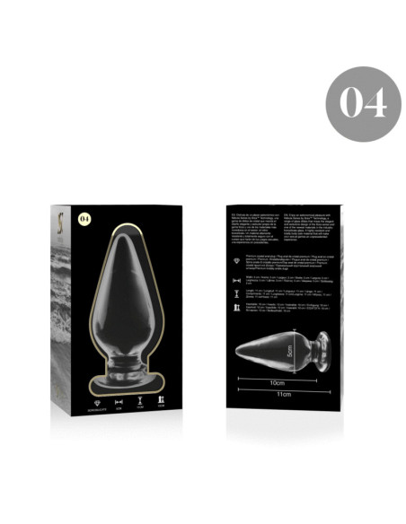 NEBULA SERIES BY IBIZA - MODEL 4 ANAL PLUG BOROSILICATE GLASS CLEAR 11 CM -O- 5 CM