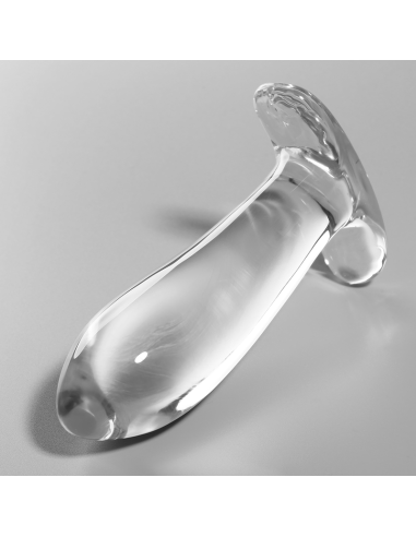NEBULA SERIES BY IBIZA - MODEL 5 ANAL PLUG BOROSILICATE GLASS CLEAR 12.5 CM -O- 3.5 CM