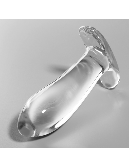 NEBULA SERIES BY IBIZA - MODEL 5 ANAL PLUG BOROSILICATE GLASS CLEAR 12.5 CM -O- 3.5 CM