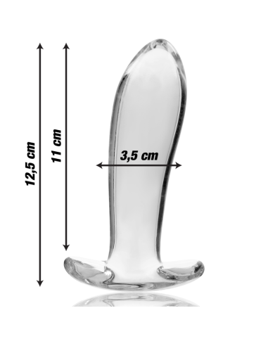 NEBULA SERIES BY IBIZA - MODEL 5 ANAL PLUG BOROSILICATE GLASS CLEAR 12.5 CM -O- 3.5 CM