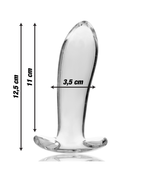 NEBULA SERIES BY IBIZA - MODEL 5 ANAL PLUG BOROSILICATE GLASS CLEAR 12.5 CM -O- 3.5 CM