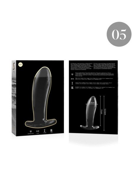 NEBULA SERIES BY IBIZA - MODEL 5 ANAL PLUG BOROSILICATE GLASS CLEAR 12.5 CM -O- 3.5 CM