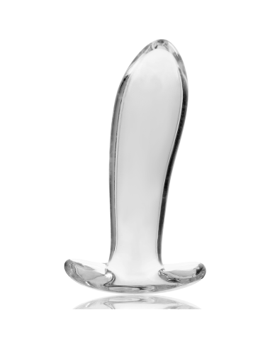 NEBULA SERIES BY IBIZA - MODEL 5 ANAL PLUG BOROSILICATE GLASS CLEAR 12.5 CM -O- 3.5 CM