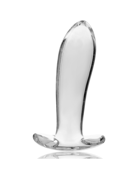 NEBULA SERIES BY IBIZA - MODEL 5 ANAL PLUG BOROSILICATE GLASS CLEAR 12.5 CM -O- 3.5 CM