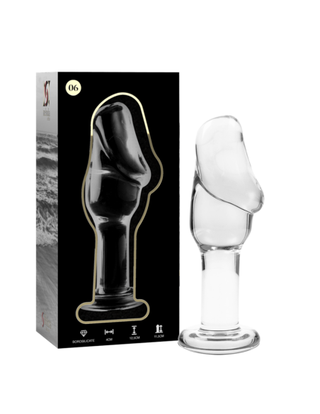 NEBULA SERIES BY IBIZA - MODEL 6 ANAL PLUG BOROSILICATE GLASS CLEAR 12.5 CM -O- 4 CM