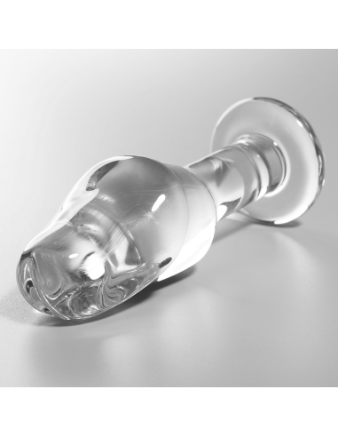NEBULA SERIES BY IBIZA - MODEL 6 ANAL PLUG BOROSILICATE GLASS CLEAR 12.5 CM -O- 4 CM