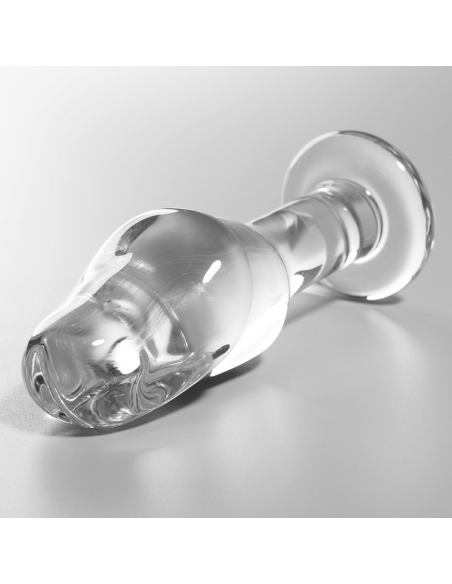 NEBULA SERIES BY IBIZA - MODEL 6 ANAL PLUG BOROSILICATE GLASS CLEAR 12.5 CM -O- 4 CM