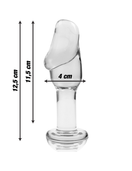 NEBULA SERIES BY IBIZA - MODEL 6 ANAL PLUG BOROSILICATE GLASS CLEAR 12.5 CM -O- 4 CM