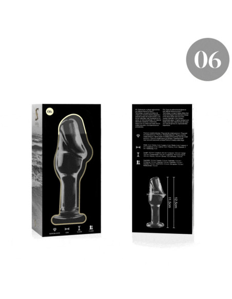 NEBULA SERIES BY IBIZA - MODEL 6 ANAL PLUG BOROSILICATE GLASS CLEAR 12.5 CM -O- 4 CM
