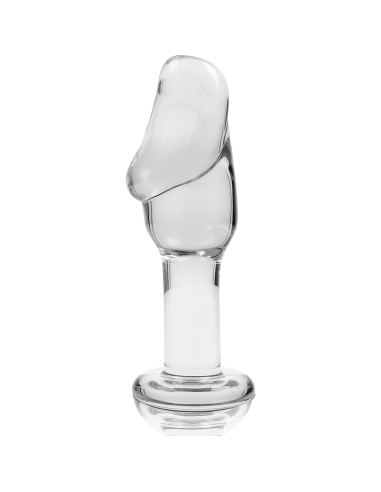 NEBULA SERIES BY IBIZA - MODEL 6 ANAL PLUG BOROSILICATE GLASS CLEAR 12.5 CM -O- 4 CM