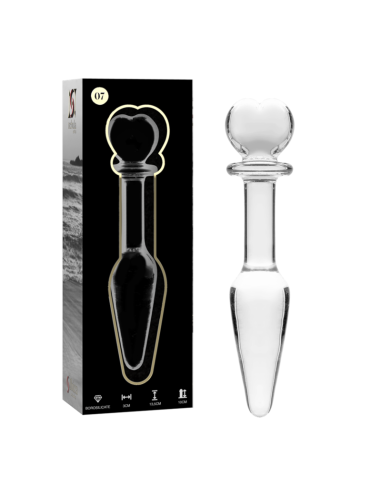 NEBULA SERIES BY IBIZA - MODEL 7 ANAL PLUG BOROSILICATE GLASS CLEAR 13.5 CM -O- 3 CM