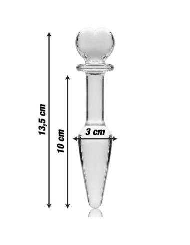 NEBULA SERIES BY IBIZA - MODEL 7 ANAL PLUG BOROSILICATE GLASS CLEAR 13.5 CM -O- 3 CM