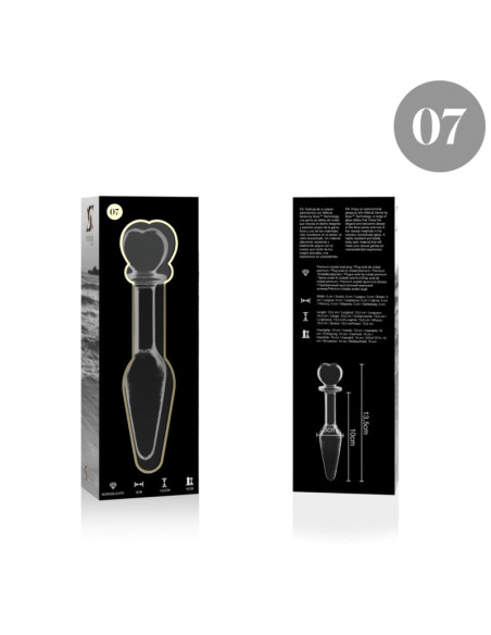 NEBULA SERIES BY IBIZA - MODEL 7 ANAL PLUG BOROSILICATE GLASS CLEAR 13.5 CM -O- 3 CM