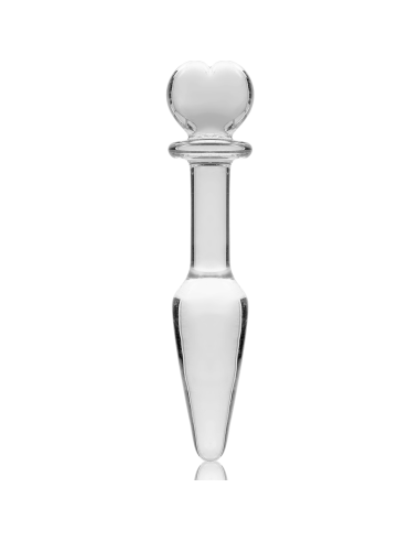 NEBULA SERIES BY IBIZA - MODEL 7 ANAL PLUG BOROSILICATE GLASS CLEAR 13.5 CM -O- 3 CM